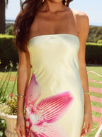 Robe maxi tube en polyester imprimé