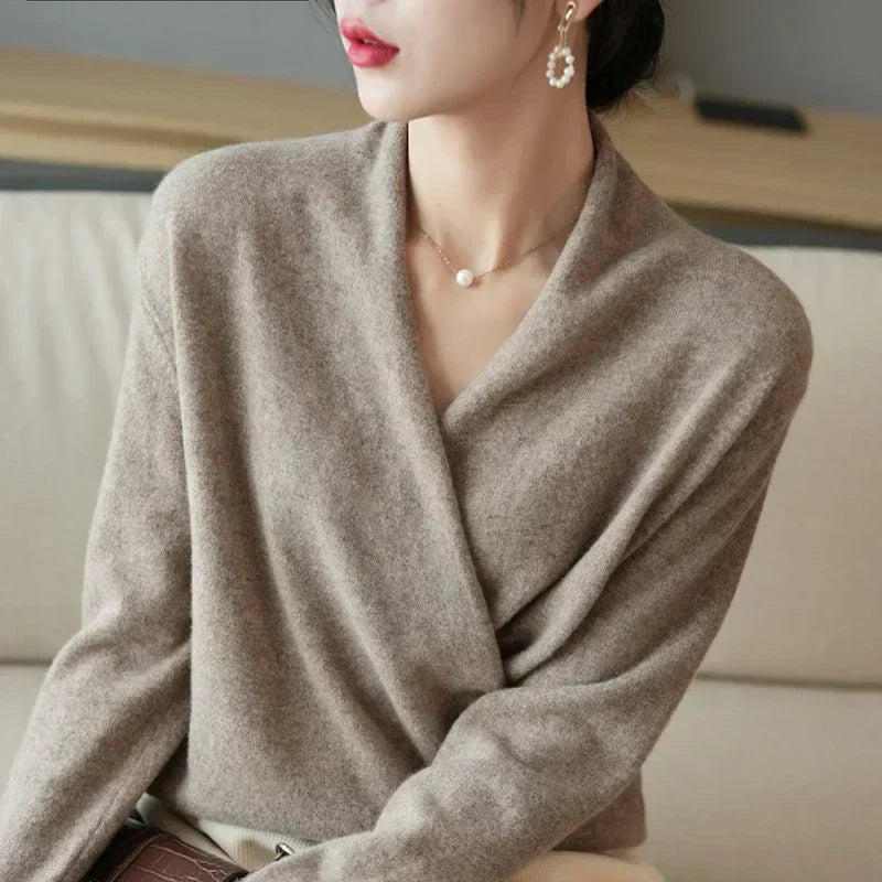 Pull élégant croisé pour femmes