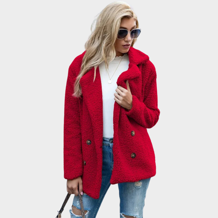 Manteau Teddy confortable à col pour un style hivernal chic