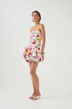 Robe de soirée courte blanche pour femme avec ourlet bouffant