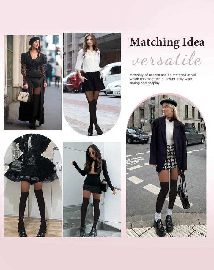 Bas autofixants sexy style fausse cuisse pour femmes