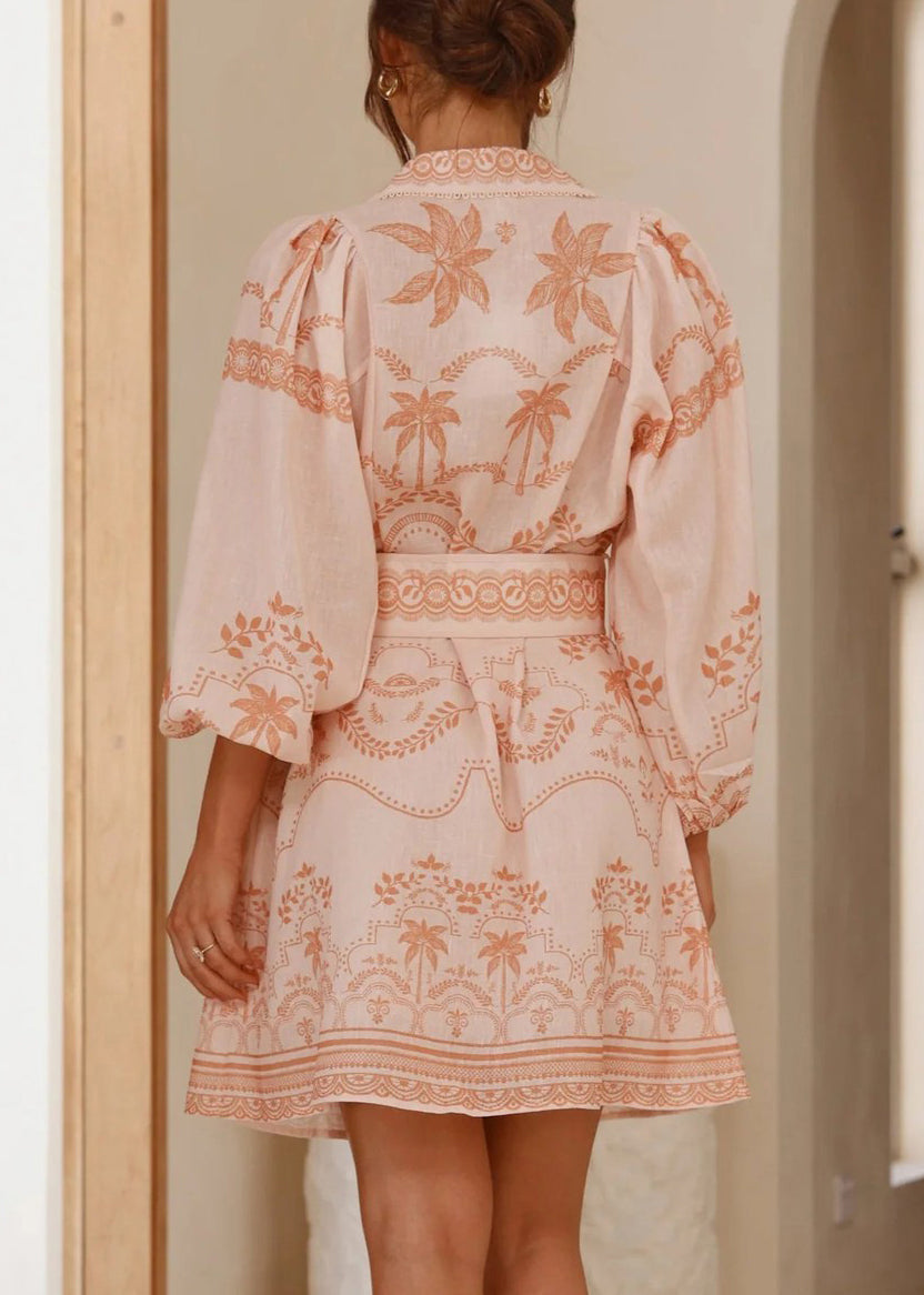 Sophie Paris I Mini-robe en lin rose