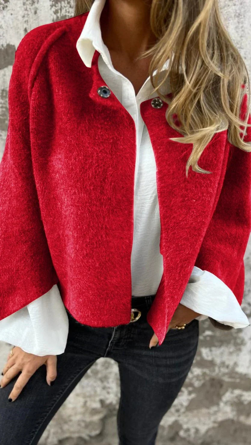 Manteau Chic en Mélange de Laine Ajusté