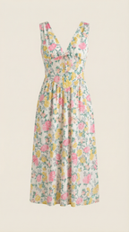 Robe mi-longue d'été corset pour femme
