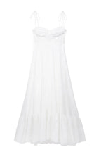 Robe longue blanche en polyester longueur cheville