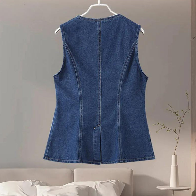 Ensemble deux pièces en denim pour femme
