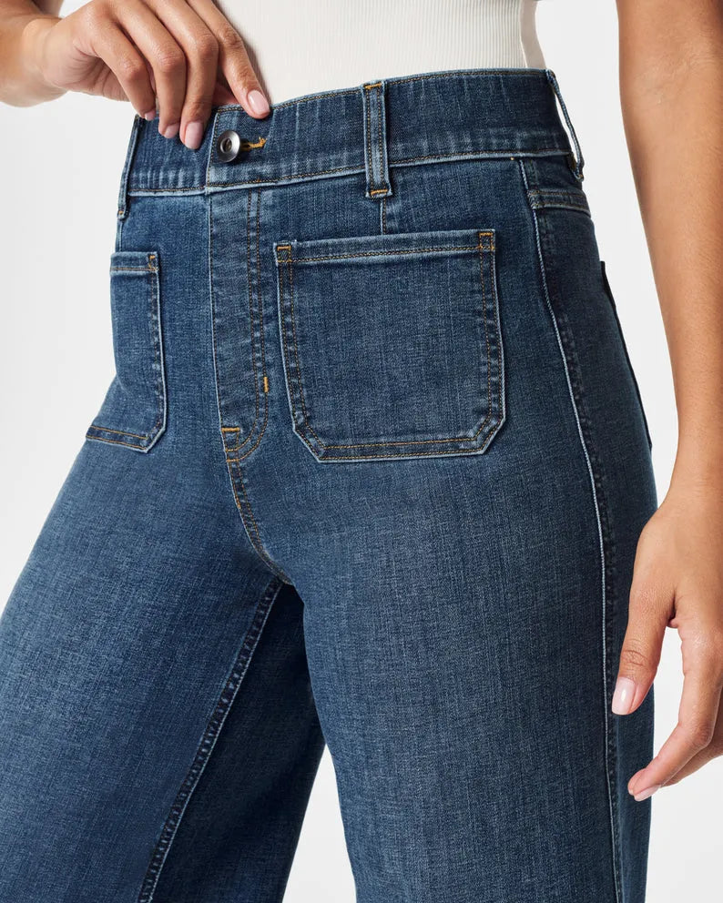 Jean chic taille haute à jambes larges