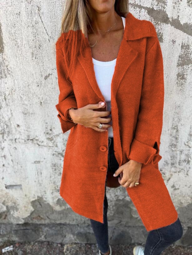 Cardigan décontracté chic à col revers avec poches