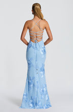 Robe maxi en velours pour femme