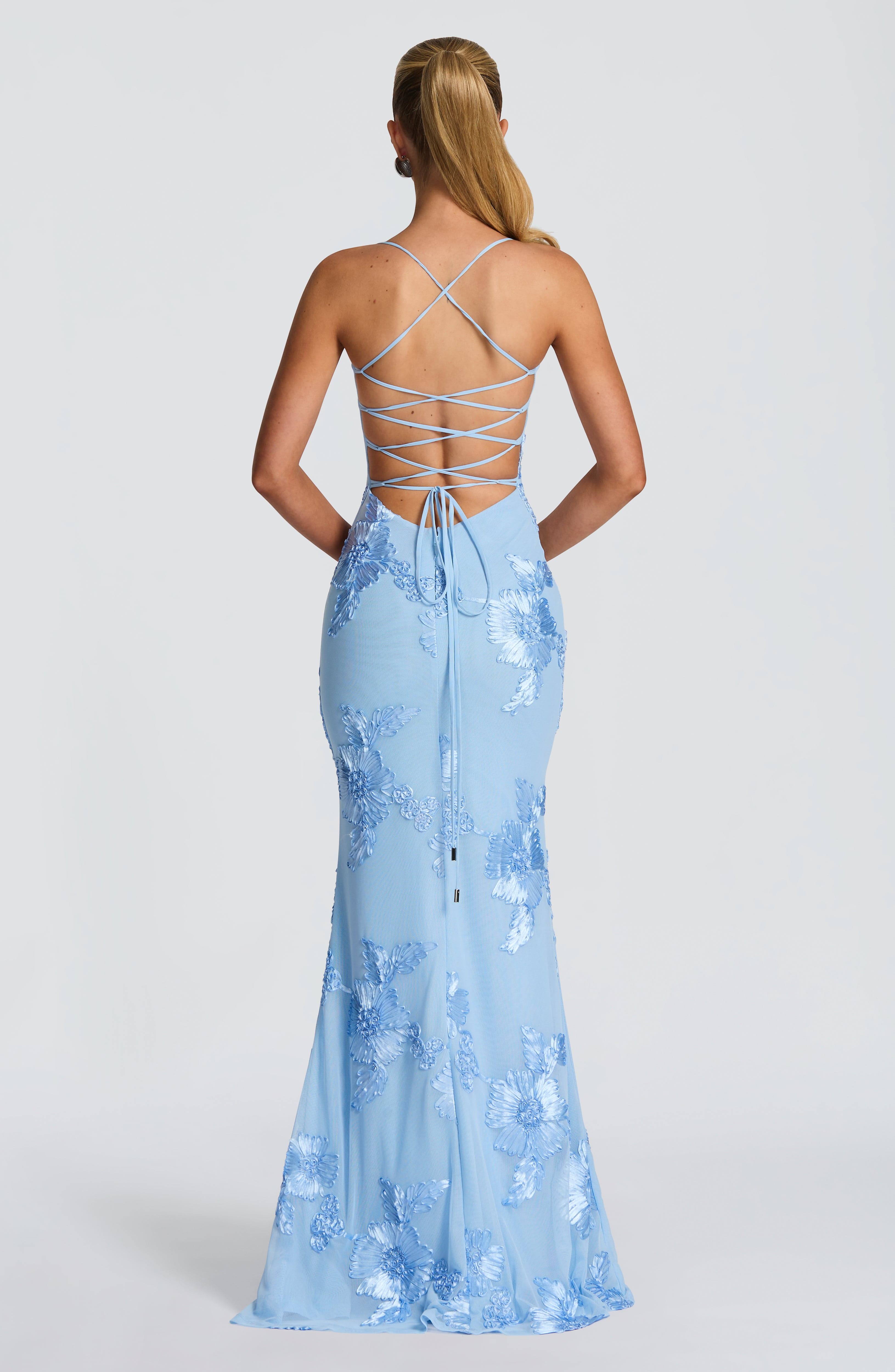 Robe maxi en velours pour femme