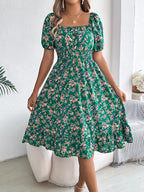 Sophie Paris | Robe mi-longue de plage à imprimé floral 3D
