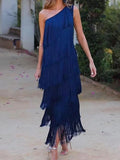 Robe Maxi Asymétrique Une Épaule Chic et Sans Effort