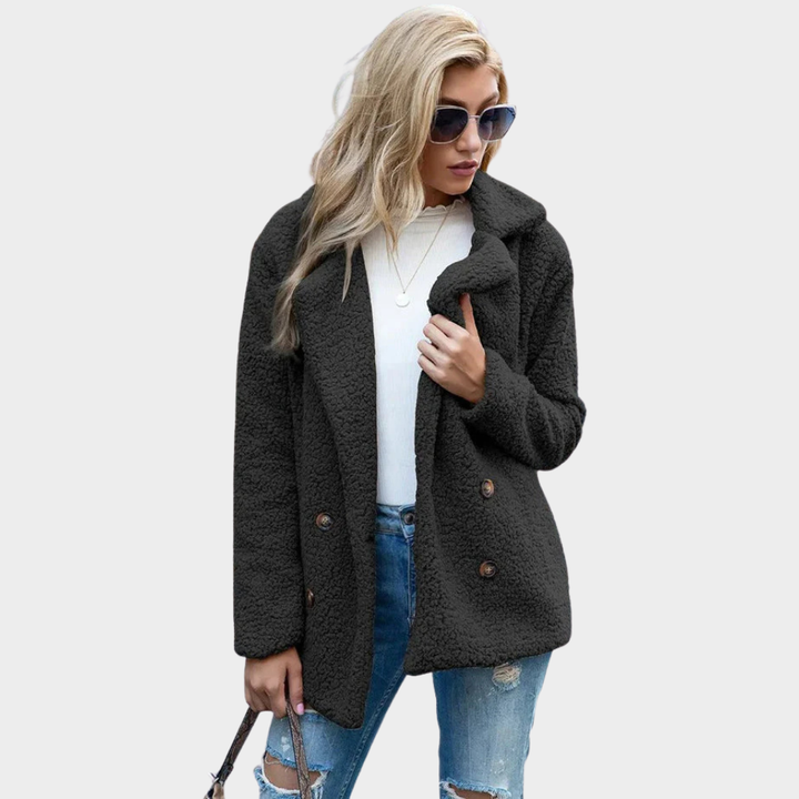 Manteau Teddy confortable à col pour un style hivernal chic