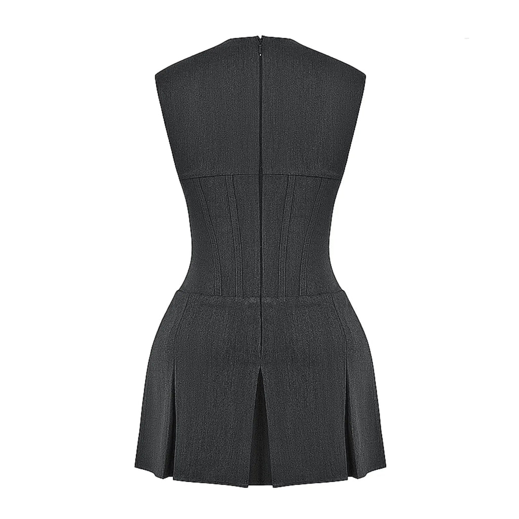 Robe Mini Corset Plissée au Charme Intemporel