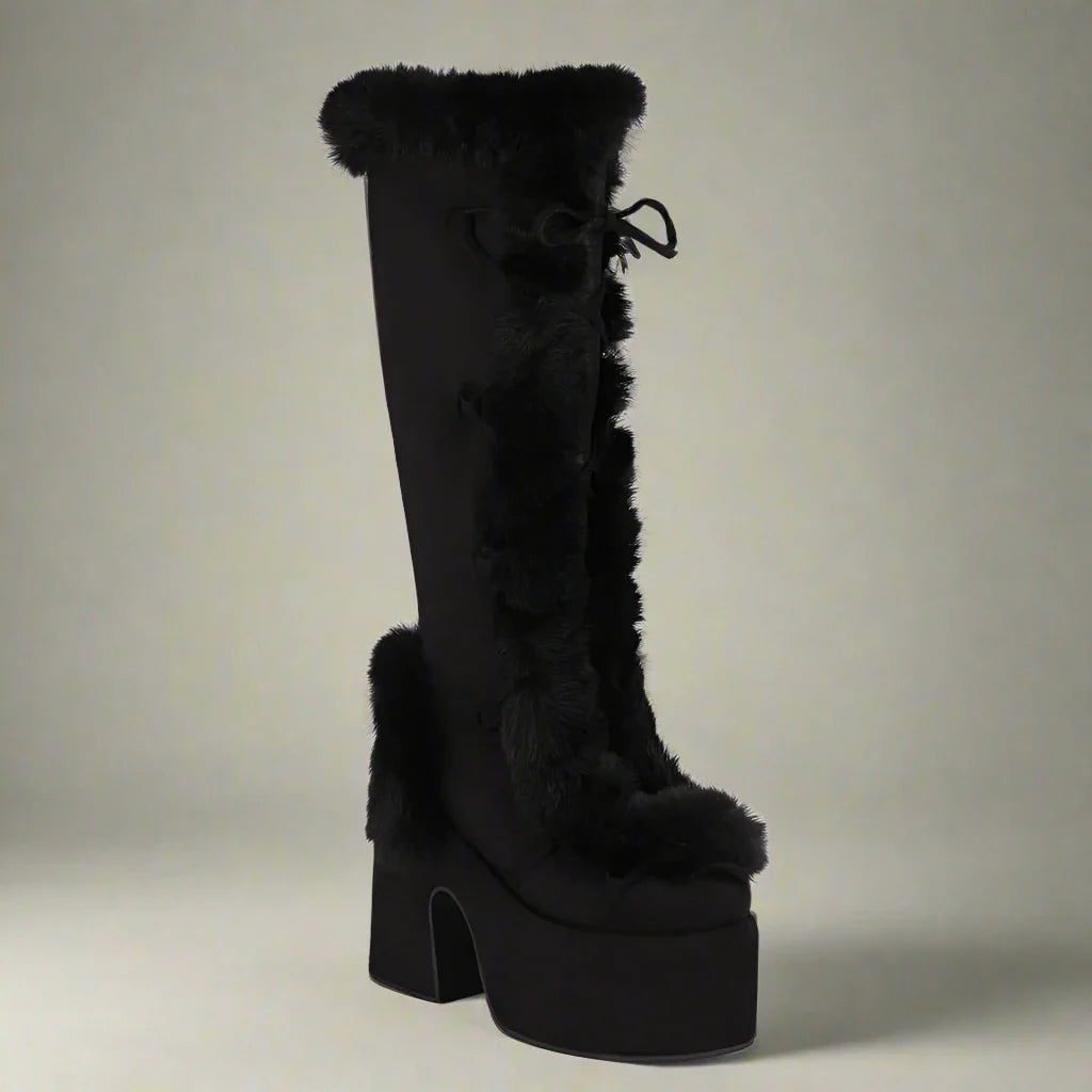 Bottes à plateforme épaisses et confortables pour le style hivernal