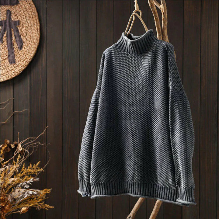 Pull en tricot gaufré confortable pour looks superposés