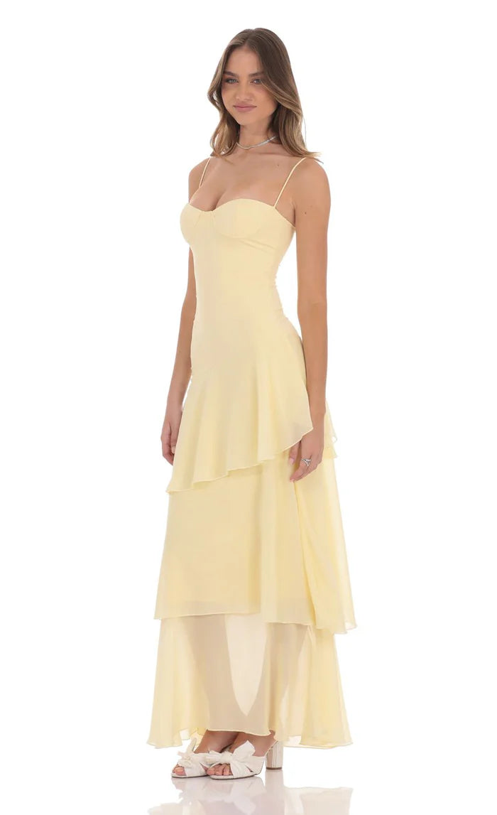 Robe maxi sans manches à col en V pour femme