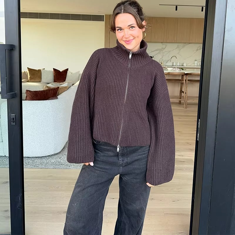 Veste zippée de luxe en laine cachemire