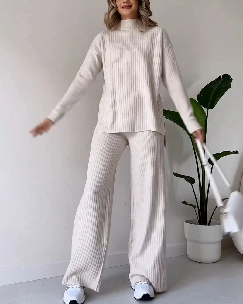 Ensemble Deux Pièces Chic avec Fente pour un Style Décontracté et Sans Effort