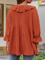 Blouse Femme Élégante à Col Volanté