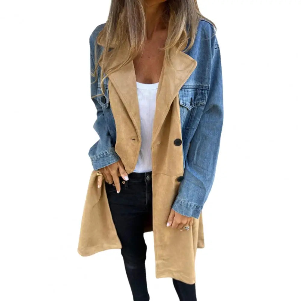 Manteau d'hiver mi-long féminin chic à double boutonnage