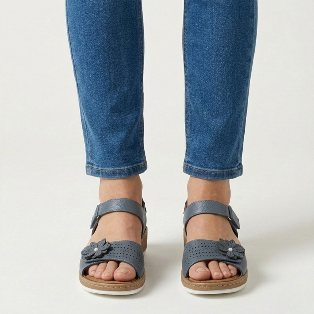 Sandales confortables pour femmes avec détails floraux