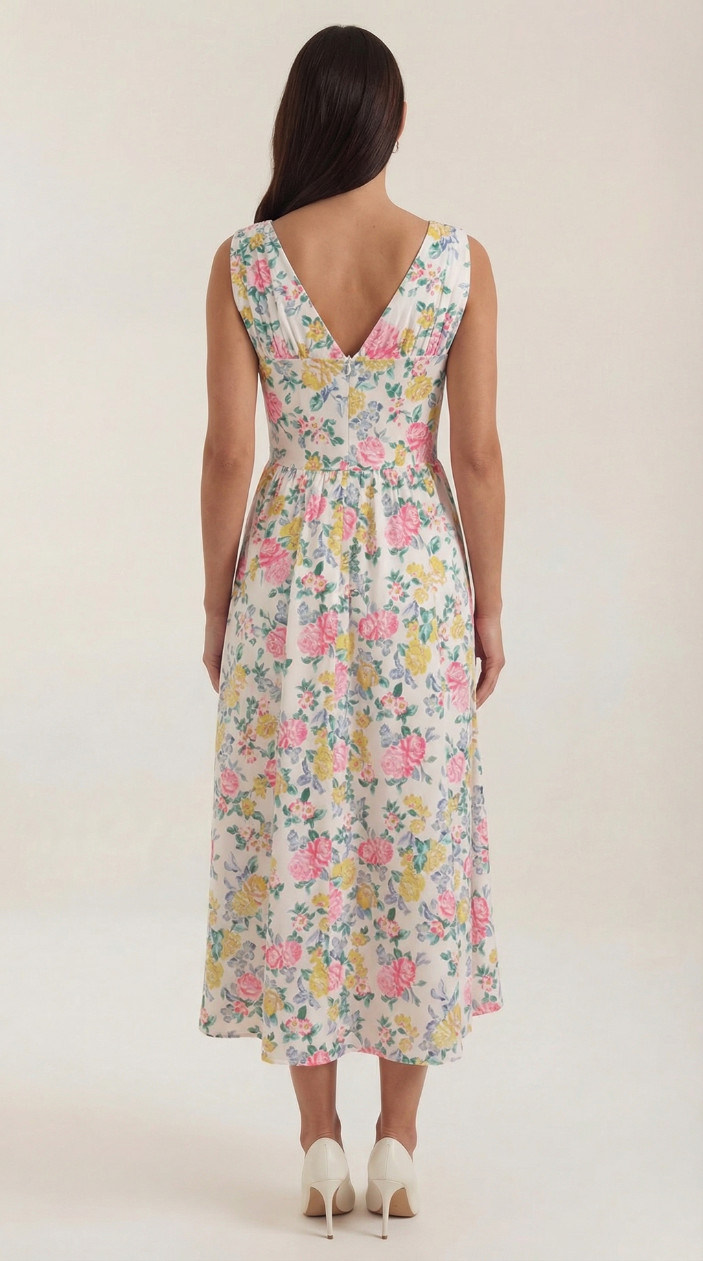Robe mi-longue d'été corset pour femme