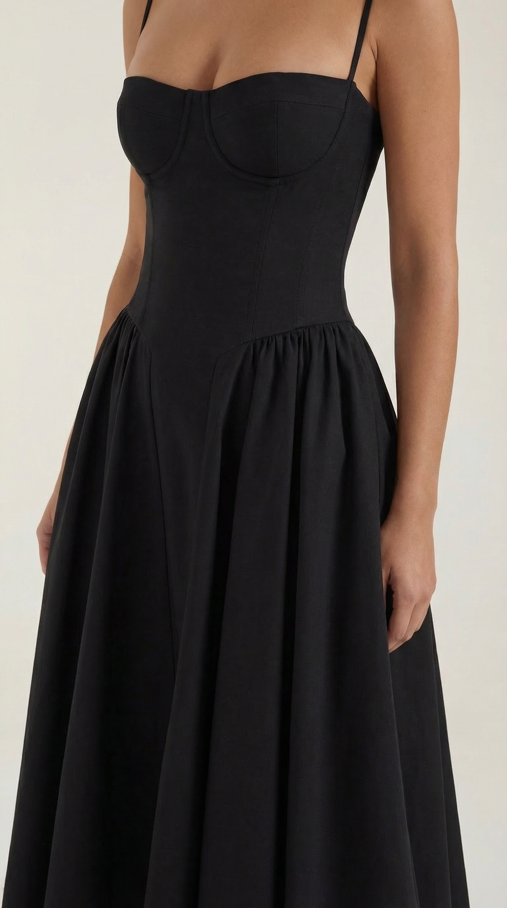 Robe mi-longue corset florale pour femme avec décolleté en cœur