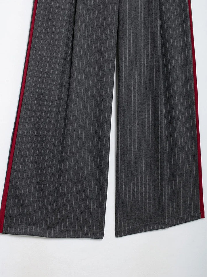 Léa Blanchet® | Pantalon à rayures avec bande contrastante