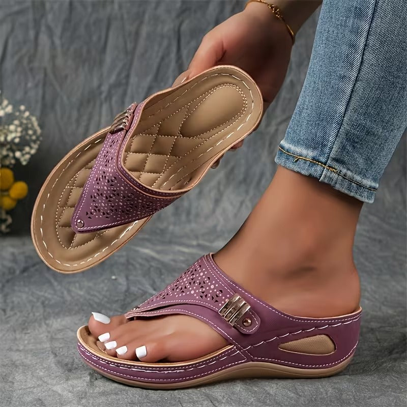 Sandales à talons compensés pour femmes, chaussures d'été confortables