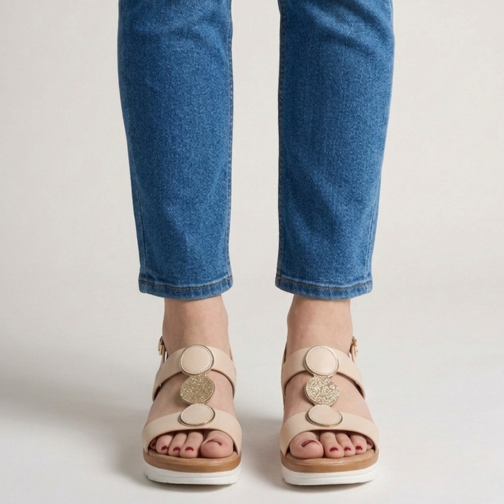 Sandale confortable à talon compensé élégant pour femmes