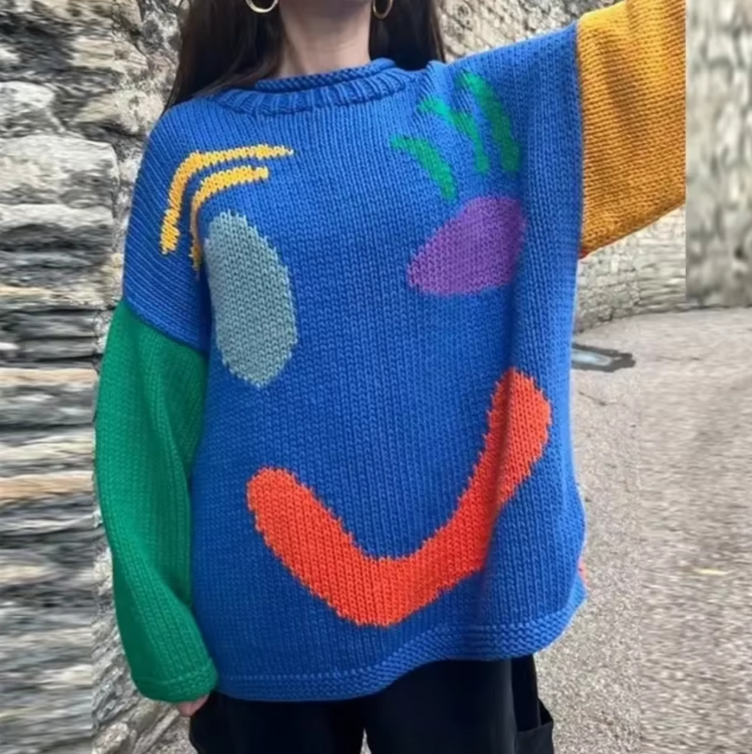 Pull en maille de coton surdimensionné et confortable