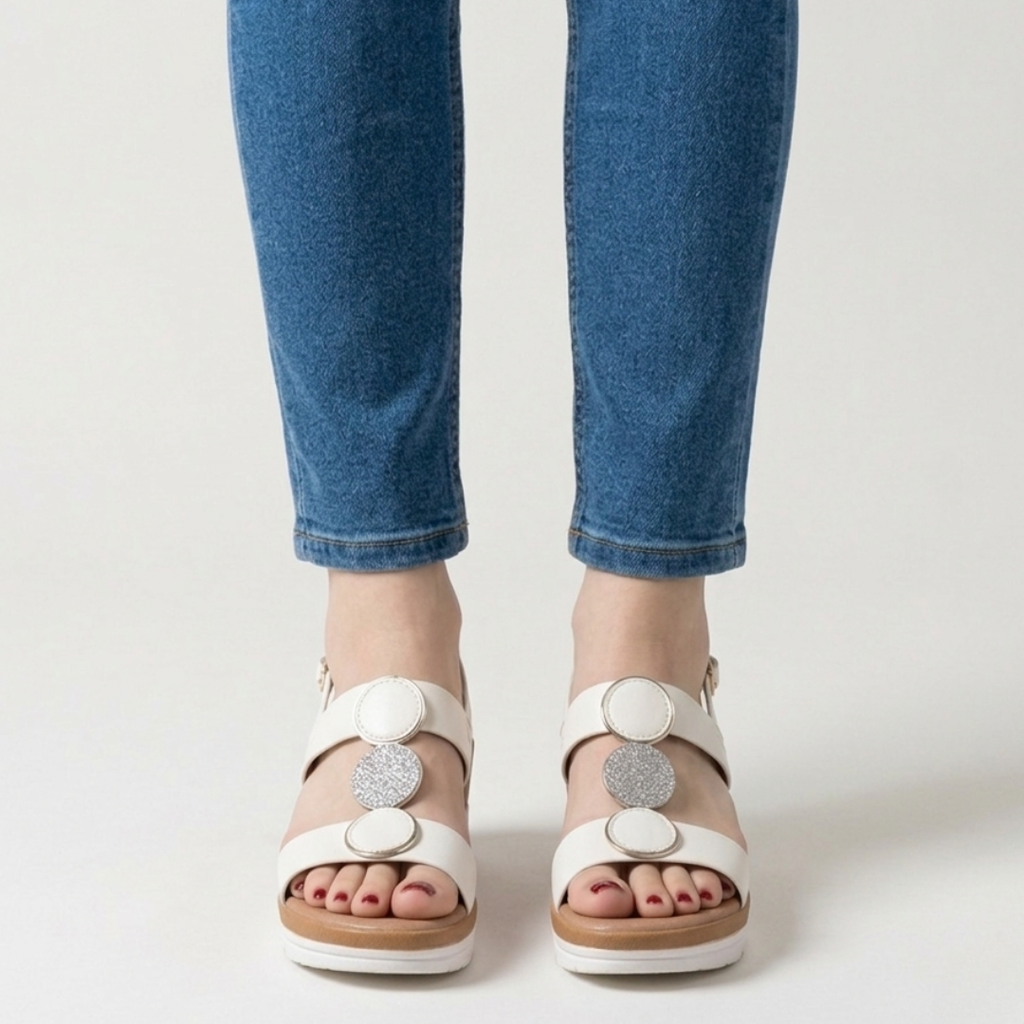 Sandale confortable à talon compensé élégant pour femmes