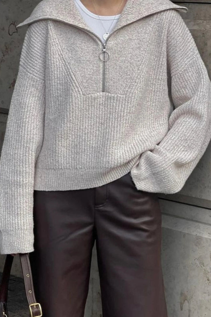 Pull en maille décontracté à col en V