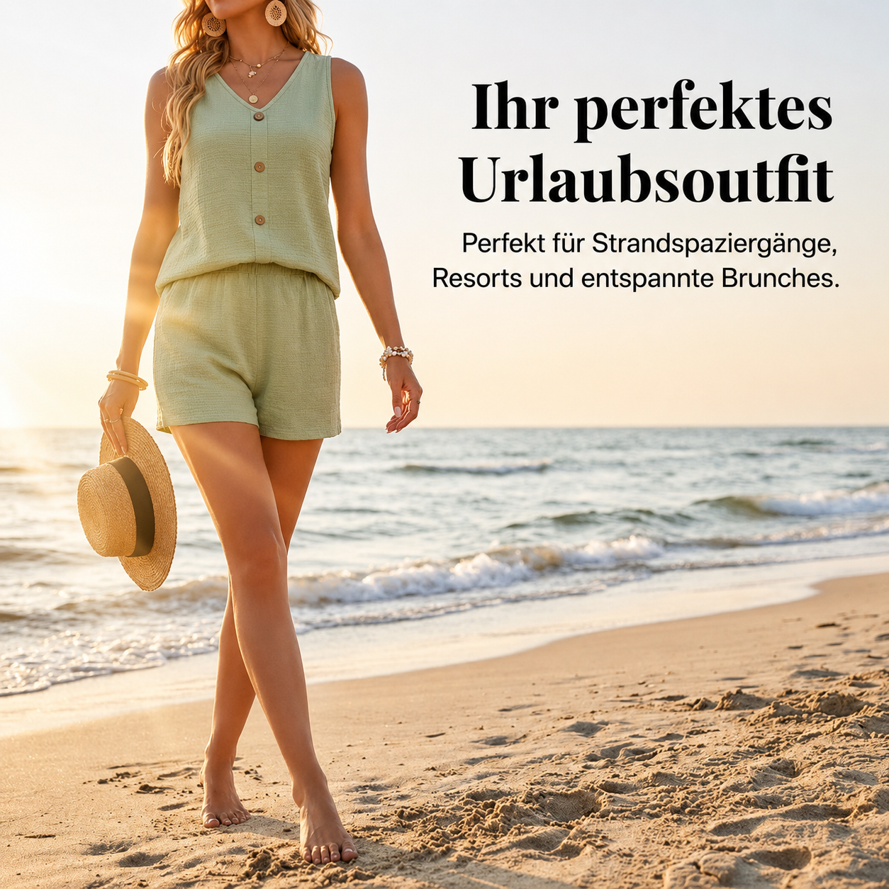 Ensemble deux pièces en tissu froissé avec patte de boutonnage