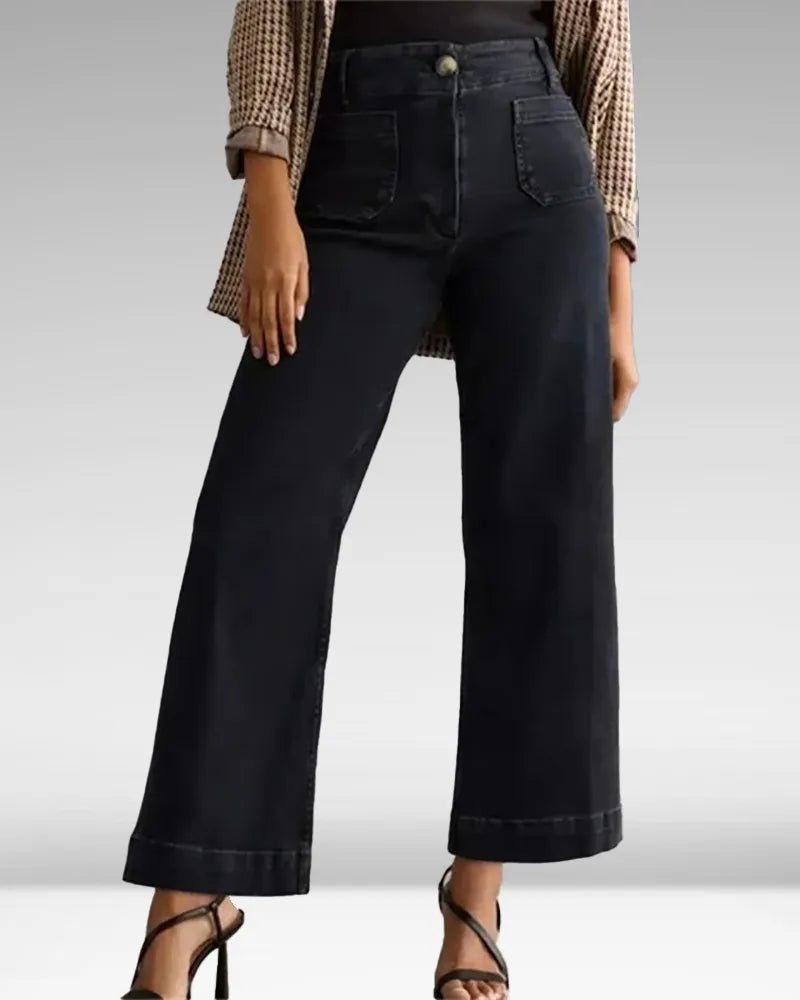 Jean chic taille haute à jambes larges
