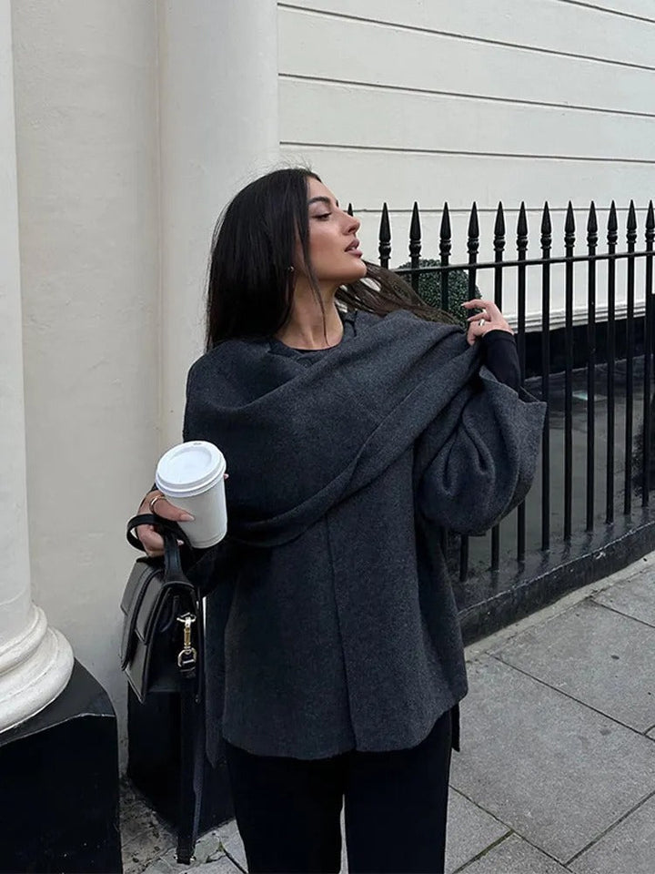 Manteau d'hiver superposé et confortable pour femmes