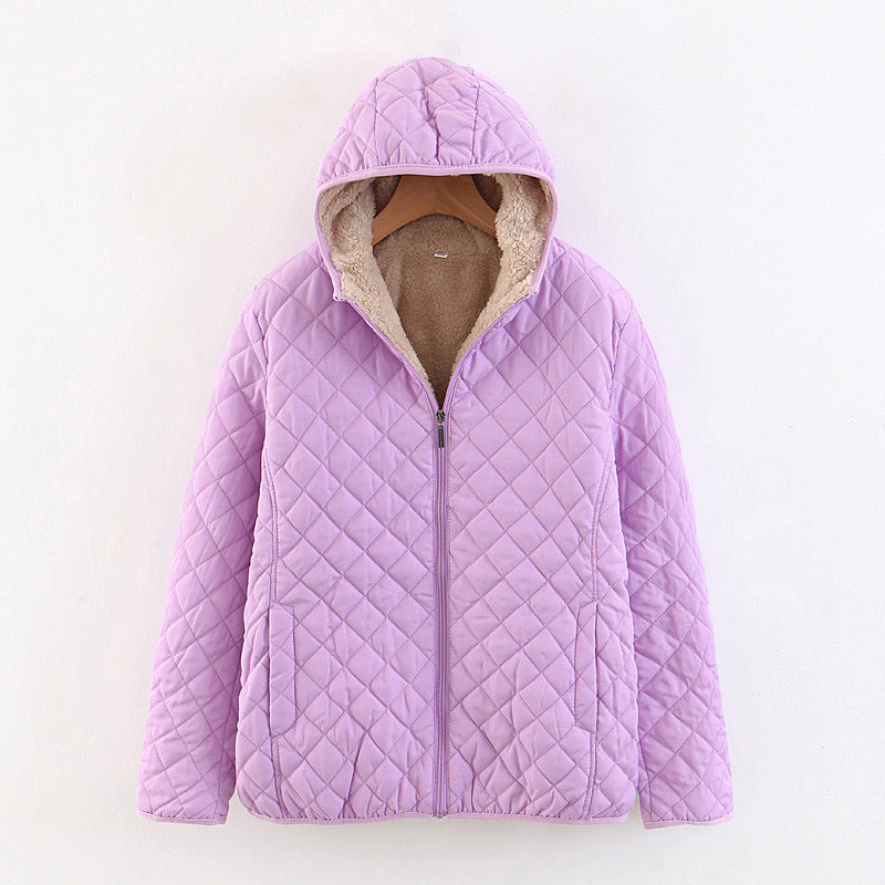 Veste matelassée à capuche avec doublure en peluche
