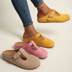 Chaussons en daim confortables à enfiler pour femmes et hommes