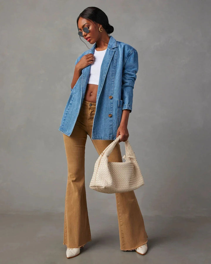 Veste Blazer en Denim Stylée pour Femmes
