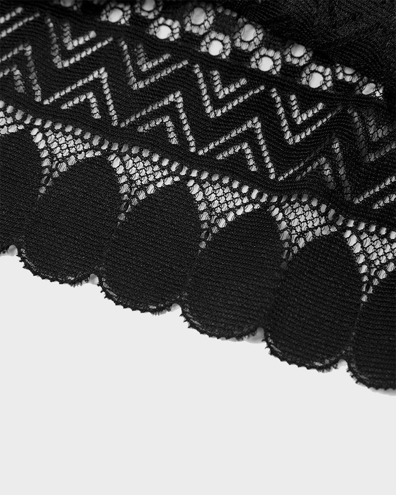 Culotte gainante en dentelle et tulle taille haute