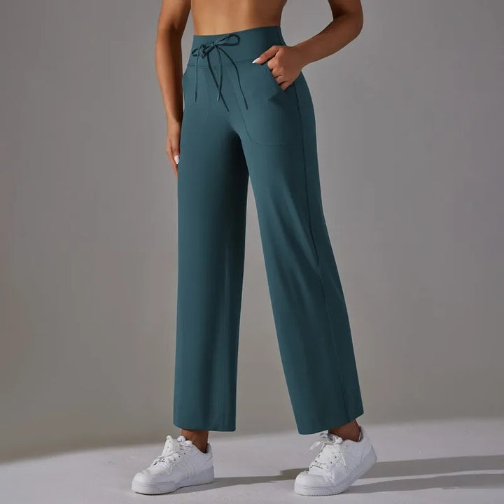 Léa Blanchet® | Pantalon large taille haute avec cordon