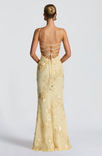 Robe maxi en velours pour femme