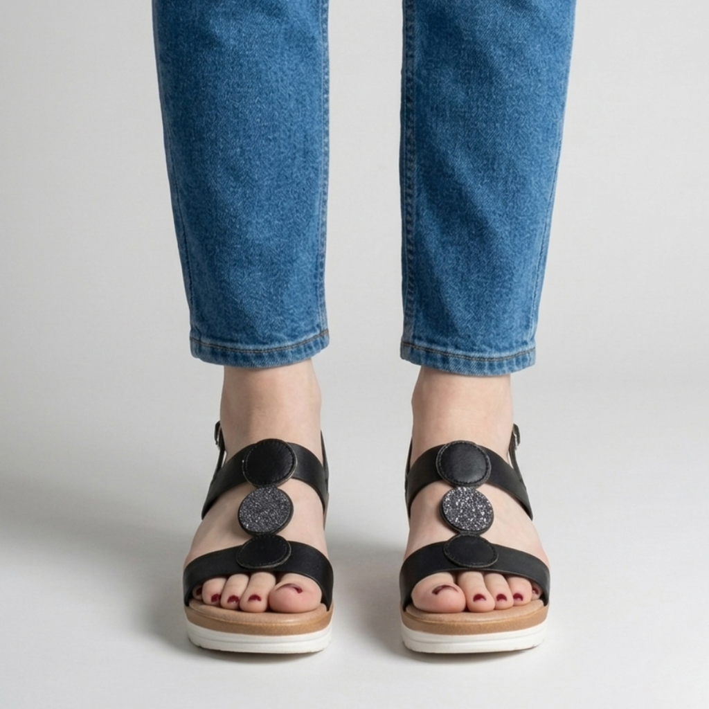 Sandale confortable à talon compensé élégant pour femmes