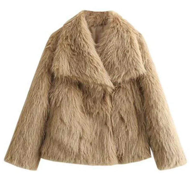 Veste courte en fausse fourrure luxueuse – Chic et confortable