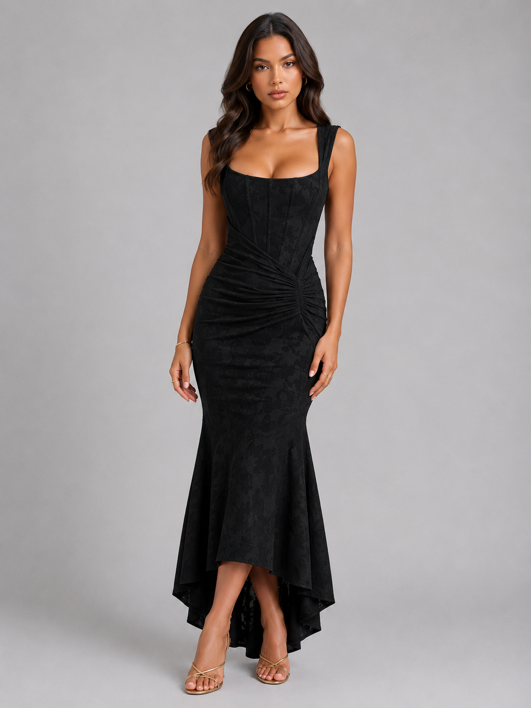 Robe longue corset florale pour femmes