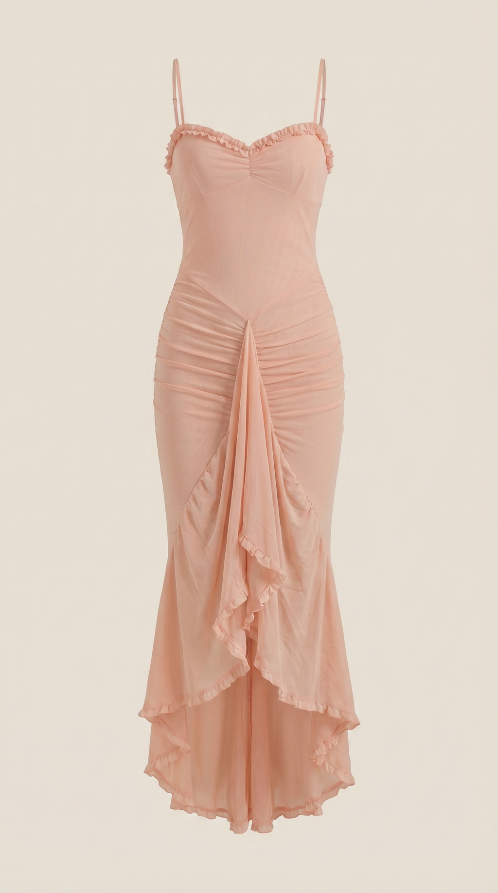 Robe maxi asymétrique à volants pour femmes