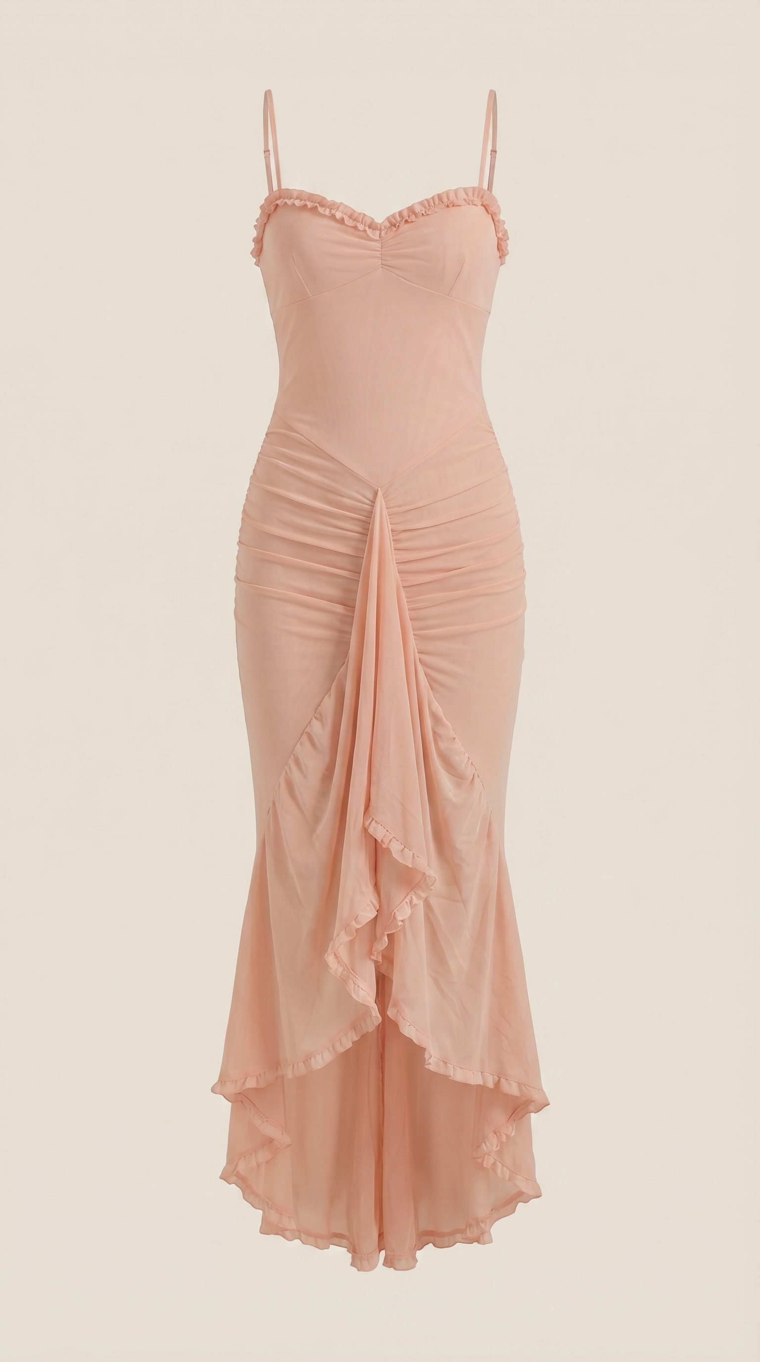 Robe maxi asymétrique à volants pour femmes