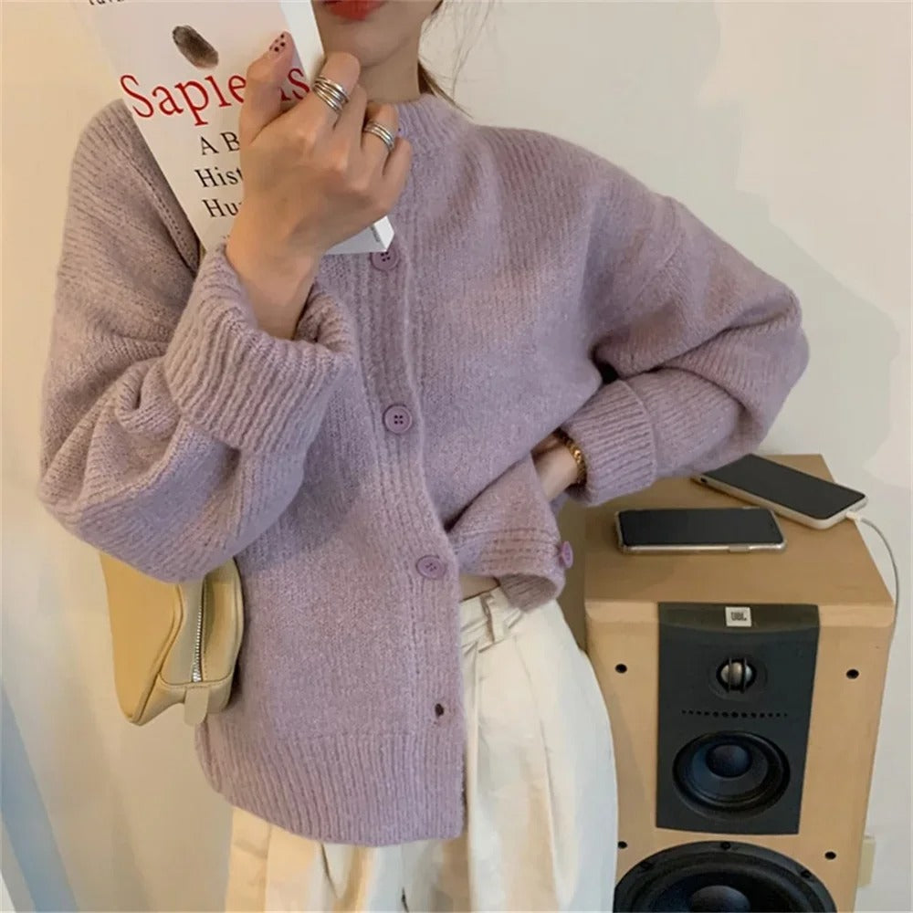 Cardigan en tricot décontracté et confortable