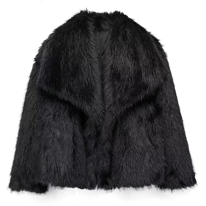 Veste courte en fausse fourrure luxueuse – Chic et confortable